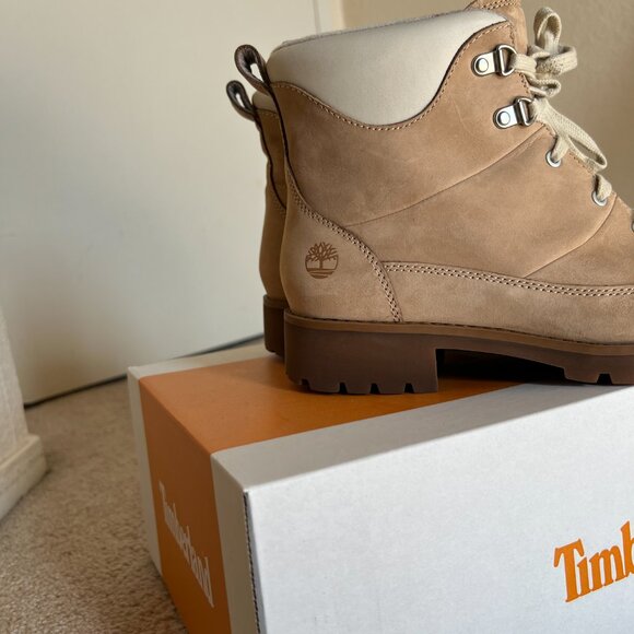 Timberland Ellendale Women's 9.5M Lace-Up Boots Light Beige Nubuck - Picture 4 of 16